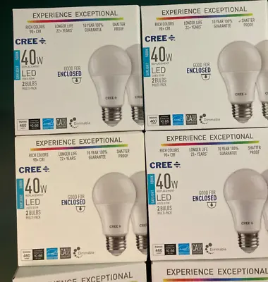 Lot Of 8 - Cree  Exceptional Series 40W Day Light (5000K) A19 Dimmable LED • $62.99
