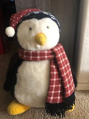 Debbie Mumm Mummford Penguin Hugsy  20  Wearing Hat And Scarf • $12.50