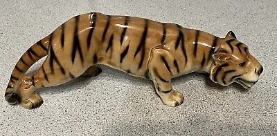 Large Vintage German Figurine Of Ceramic Tiger 1950 S 3 1/2  High 11  Long  • £42