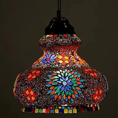 SWAG PLUG IN Turkish Moroccan Mosaic Ceiling Hanging Lamp Pendant Light Fixture • $104.49