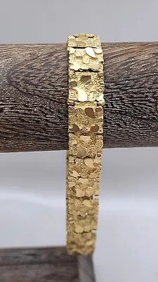 Nice Men's 14K Yellow Gold Nugget Bracelet 8-1/4  Long • $1750