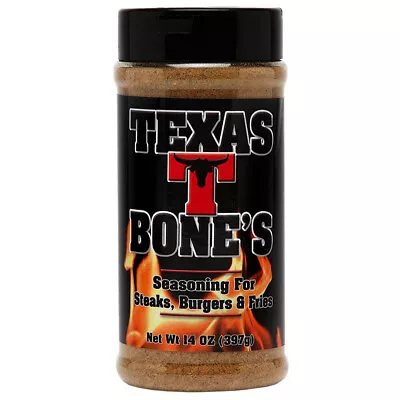 Texas T Bone's Seasoning For Steaks Burgers & Fries Bold Dry Rub 14 Oz Bottle • $19.95