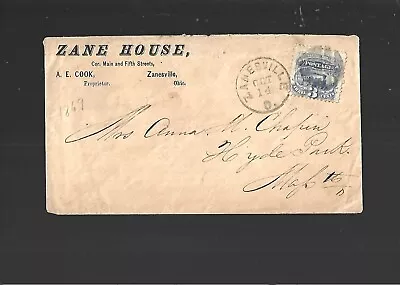 Us Cover  Postal History With # 114 Train  Zane House Zanesville Ohio • $3.36