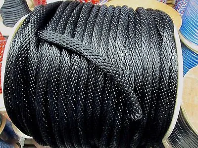 Anchor Rope Dock Line 5/8  X 100' Braided 100% Nylon Black Made In Usa • $96.99