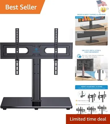 Adjustable Height Heavy-Duty TV Stand - Sturdy Tempered Glass - VESA 600x400mm • $87.37