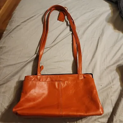 Mario Hernandez Leather Shoulder Bag Large Purse Burnt Orange • $120