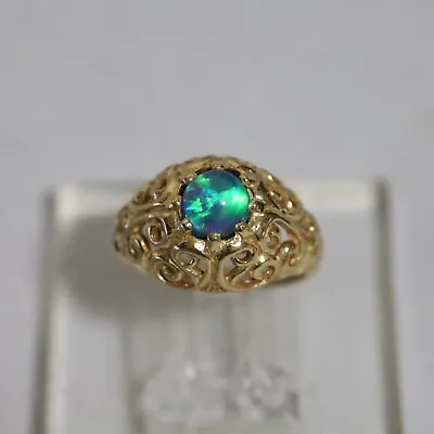 KABANA  14K GOLD AUSTRALIAN BLACK OPAL  TRIPLET RING Size 5 4.4 G. Kabana Box • $450