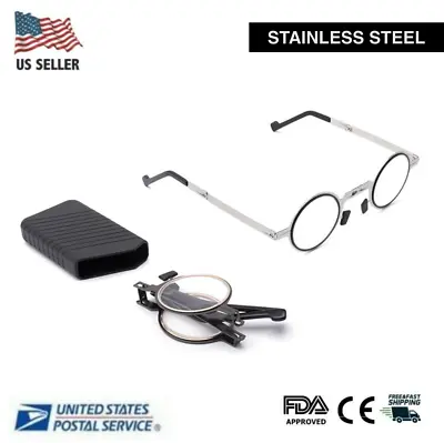 Foldable Reading Glasses Blue Light Protect Stainless Steel Frame • $14.88