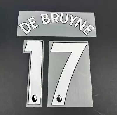 2017 2019 Official Sporting Id Man City De Bruyne 17 White Player Size Name Set • £30