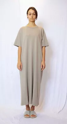 A Mente La Garconne Garment Washed Jersey T Shirt Maxi Dress Taupe Grey Size S/M • $65