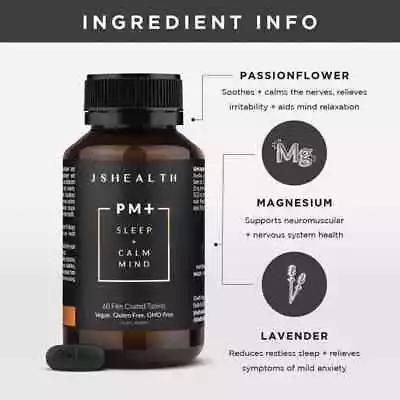 JS HEALTH PM SLEEP & CALM MIND FORMULA 60 Tab 2 Month Supply JSHEALTH • $67.99