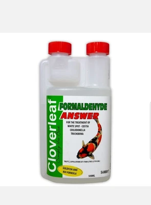 £12.95 • Buy CLOVERLEAF FORMALDEHYDE INFECTION WHITE SPOT FLUKES TREATMENT KOI POND 500ml