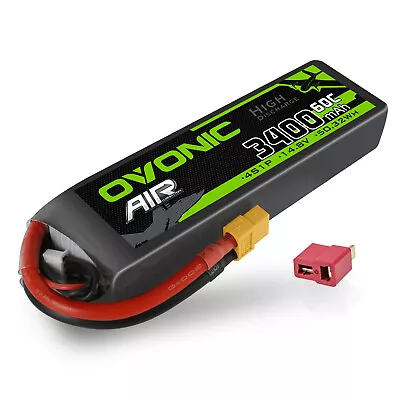 Ovonic 14.8V 4S 60C 3400mAh Lipo Battery XT60+T Plug For RC Airplane EDF Jets • $39.55