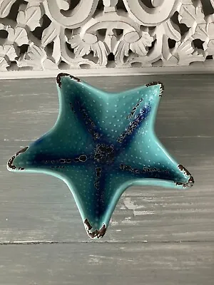 Starfish Bowl/Dish Teal/Blue/Brown Coastal Nautical Home Decor • £11.99