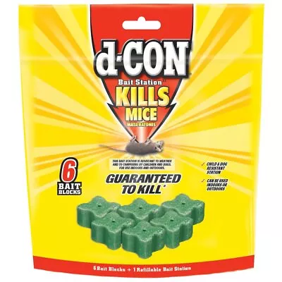 D-CON Refillable Corner Fit Mouse Poison Bait Station - 1 Trap + 6 Bait Refills • $17.99