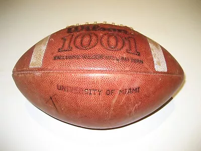 1987 Miami Hurricanes GAME USED Wilson 1001 Football - University Of • $350