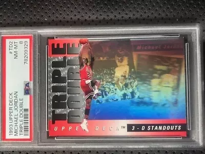 MICHAEL JORDAN - 1993 UPPER DECK - TRIPLE DOUBLE 3-D Standouts #TD2 PSA 8 NM-MT • $25