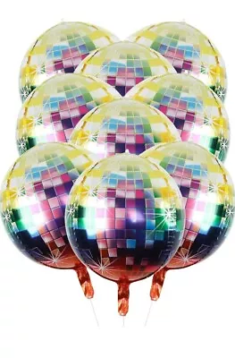 12pcs 22 Inch Big Disco Ball Balloons 70s Disco Party Decorations 4D Disco Ball • £12.90