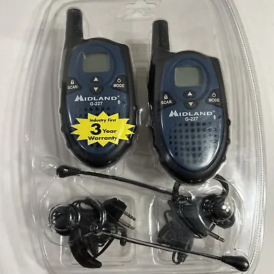 Vintage Midland 2-Way Radio  7 Mile Range G-227 2 Headsets Unused • $18.99