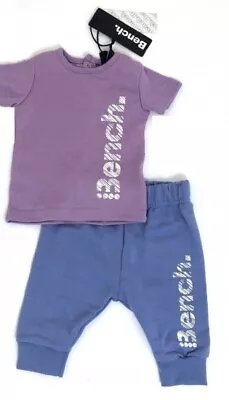 Bench Baby Girl Playwear Active Wear Shirt Jogger Pants Set • £14