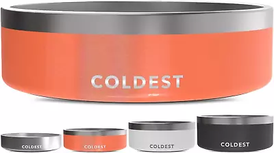 Coldest Dog Bowl - Anti Rust Metal & Non Slip Dog Bowls Large Spill Proof Heavy • $31.88