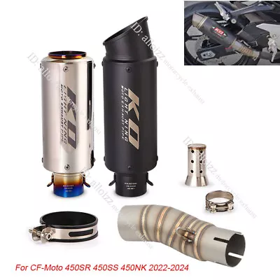 Slip For CF-Moto 450SR 450SS 450NK 2022-24 System Mid Exhaust Pipe 51mm Muffler • $114.01