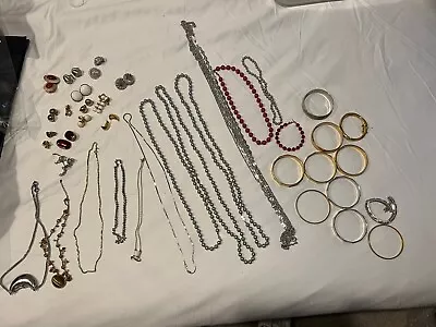 All Signed Monet Jewelry Lot 37 Pieces Necklaces Bracelets Earrings 2 Lbs • $22.73