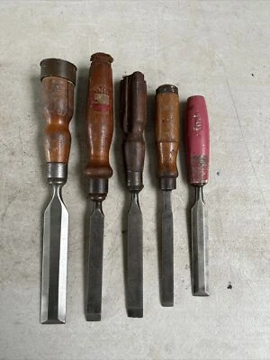 $75 • Buy Lot Of 5 Vintage Titan Chisels; Collectable Old Tool; Australia