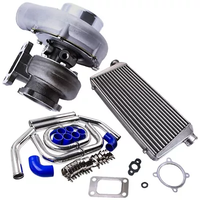 GT35 GT3582 Turbo Kit T3 AR.70/63 Turbo Charger With Intercooler & Pipe Set • $362.81