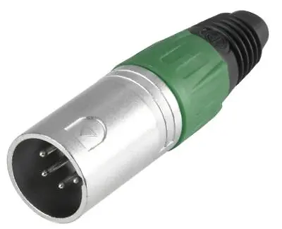 4 Pin Pole Male XLR DMX Plug Connector Strain Relief Solder Type Green • £2.89