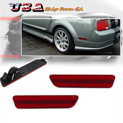 2PCS Red Lens Rear Bumper Signal Side Marker Lights For 2005-2009 Ford Mustang • $14.99