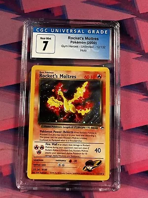 $33 • Buy Pokémon TCG Rocket's Moltres Gym Heroes 12/132 Holo Unlimited Holo Rare CGC 7
