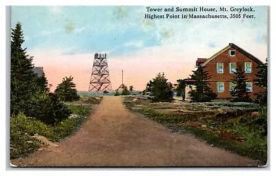 Mt. Greylock Ma- Massachusetts Tower And Summit House Vintage C1914 Postcard • $5.25