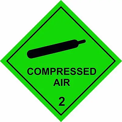 £2 • Buy Compressed Air 2 HSE Diamond Vinyl Safety Sticker Vehicle Warning HazChem 