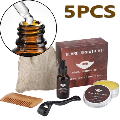 $17.95 • Buy Beard Growth Kit - Derma Roller, Beard Growth Serum Oil, Balm, Comb Gift For Men