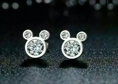 3Ct Lab Created Diamond Lab-Created Stud Earrings Gift 14K White Gold Plated • $44.19