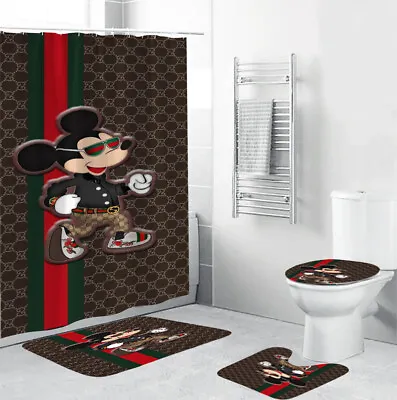 Mickey Mouse Style Shower Curtain Sets Bathroom Sets • $24.99