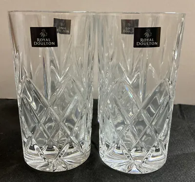 £80 • Buy Royal Doulton Highclere Hi Ball Crystal Glasses Set Of Four 140mm