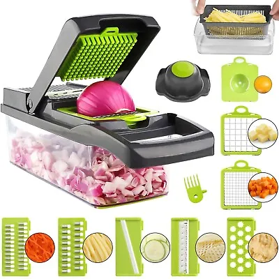 £0.99 • Buy 14 In 1 Mandolin Vegetable Slicer Salad Fruit Cutter Dicer Chopper Grater Tool