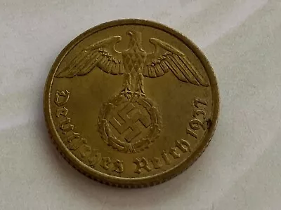 1937 A German 10 Reichspfennig Aluminium-bronze • 4.03 G • ⌀ 21 Mm KM# 92 • £19.97