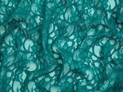 Minerva Chantilly Corded Lace Fabric Jade - Per Metre • £19.99