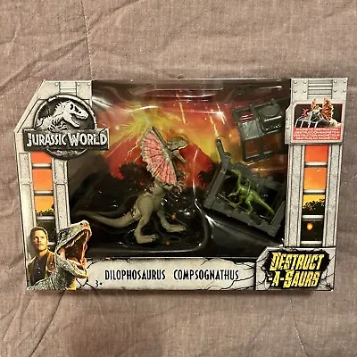 Jurassic World Dilophosaurus Compsognathus Destruct-A-Saurs Mattel Park Compy JW • $128.99