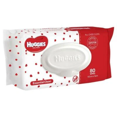 $3.99 • Buy Huggies Essential Clean Baby Wipes 80 Pack