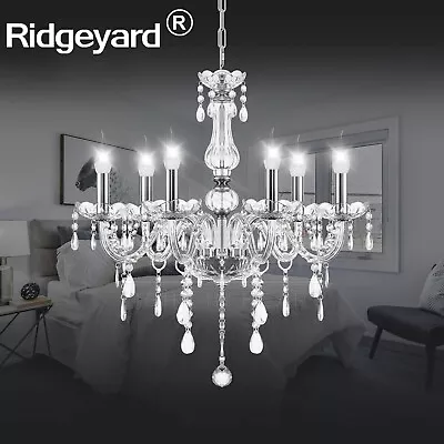 6 Arm Modern Crystal Lamp Chandelier Ceiling Light Pendant Lighting Transparent • $59.39