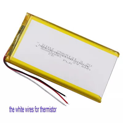 3.7V 8000mAh 3 Wires Thermistor Polymer Li Battery 7565121 For Tablet PC DVD GPS • $20.81