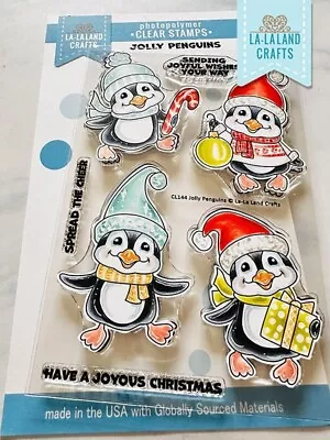 JOLLY PENGUINS-La-La Land Crafts Clear Photopolymer Stamp-Stamping Craft-Holiday • $18.99