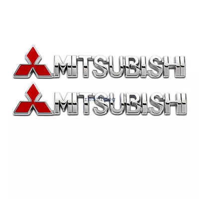 2X Chrome Red Side Car Badge Emblem For Mitsubishi EVOLUTION MR LANCER RALLIART • $14.83