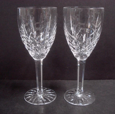 $135 • Buy 2 ~ Araglin By Waterford ~ Crystal , Water / Red Wine Goblets  7 7/8 