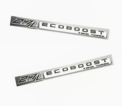 2pcs New 2.7L Ecoboost Twin Turbo Logo Fender Emblem 3D Badge For 250 350 450 • $35.99