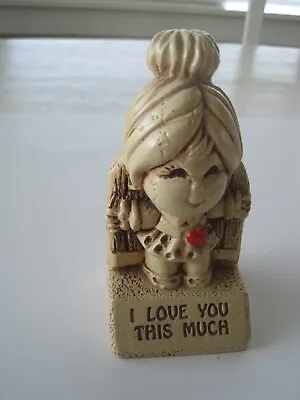 I Love You This Much Figurine Paula Made In USA Lightweight 1972 • $12.97